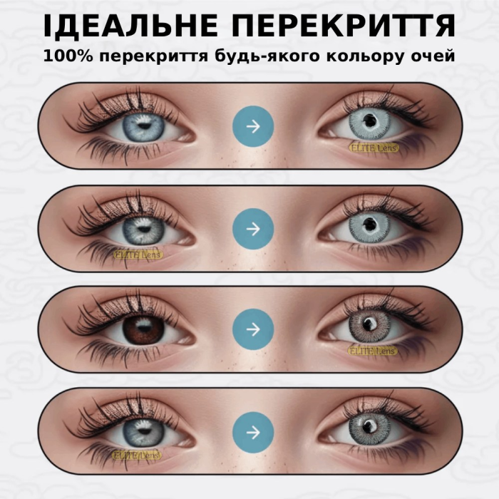 Сірі контактні  лінзи - Айс Софт Грей