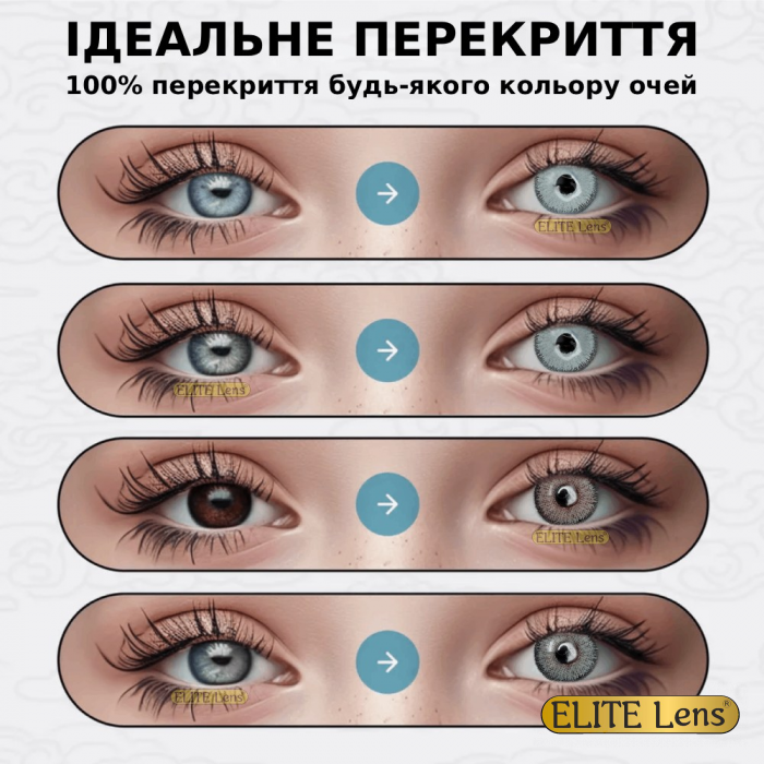 Сірі контактні  лінзи - Айс Софт Грей